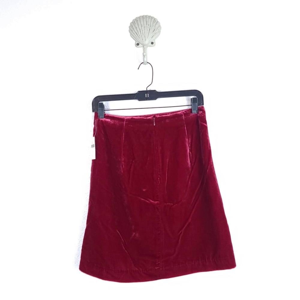 ANTHROPOLOGIE Montie Velvet Ruched Skirt Raspberry NEW - Picture 10 of 12